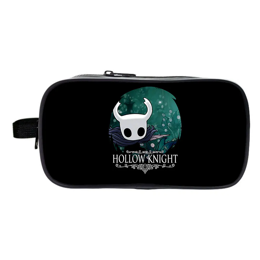 

Hollow Knight Pencil Box Double Layer Zippers Pencil Case Large Capacity Multifunction Storage Bag Pen Box Kids Stationery Bag