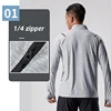 Summer Quick Dry Elastic Running Shirts Men Women 1/4 Zipper Long Sleeve T-Shirt Gym Fitness Workout Sportswear Tops Customize 4