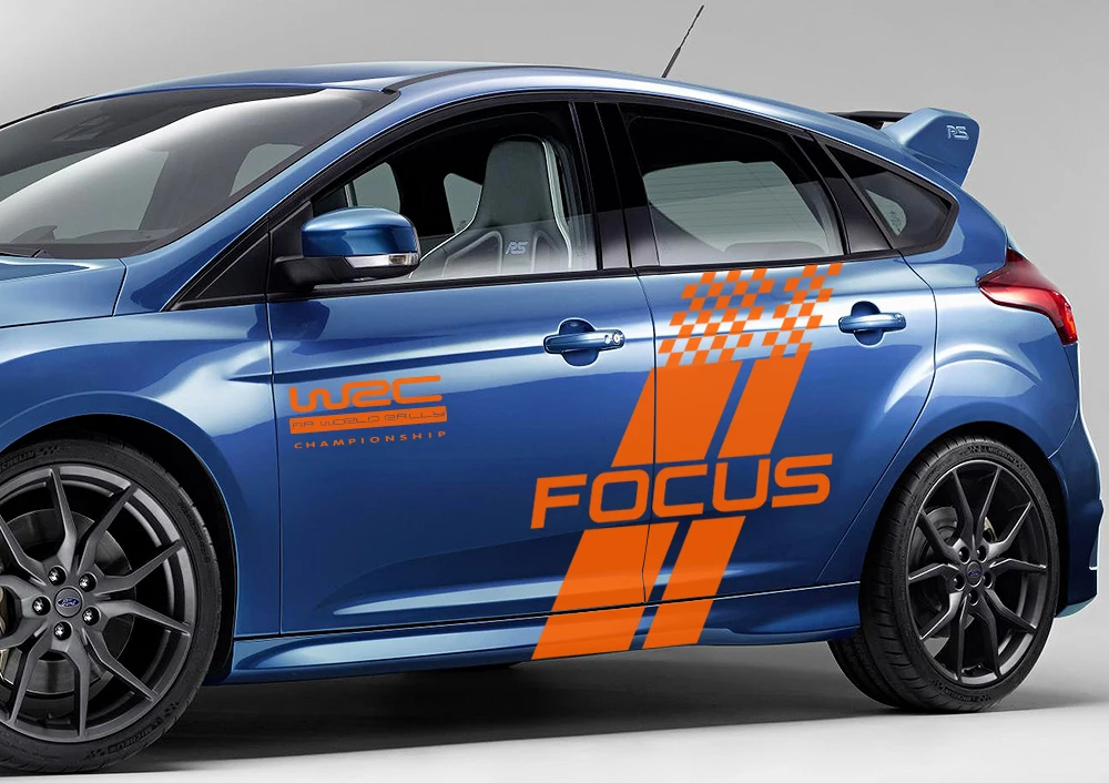 Наклейки для украшения боковой двери автомобиля для Ford Focus 2 3 1 MK2 MK3 MK1 авто гоночный спортивный Стайлинг виниловая пленка наклейки аксессуары для автомобиля