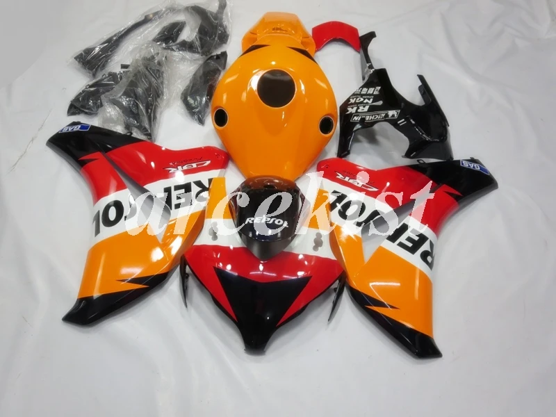 ABS литья под давлением мотоцикл обтекатели комплект Подходит для Honda CBR1000RR 08 09 10 11 2008-2011 набор кузова красный оранжевый