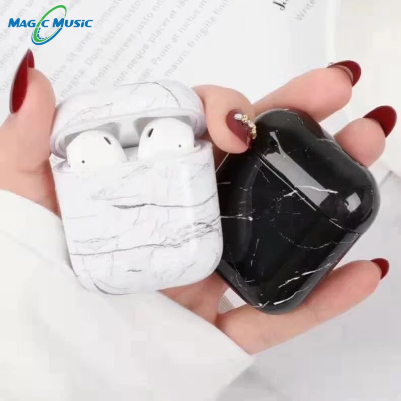 Магическая музыка мрамор милый чехол для airpods 1 2 жесткий чехол аксессуары чехол для наушников air pods box coque shell