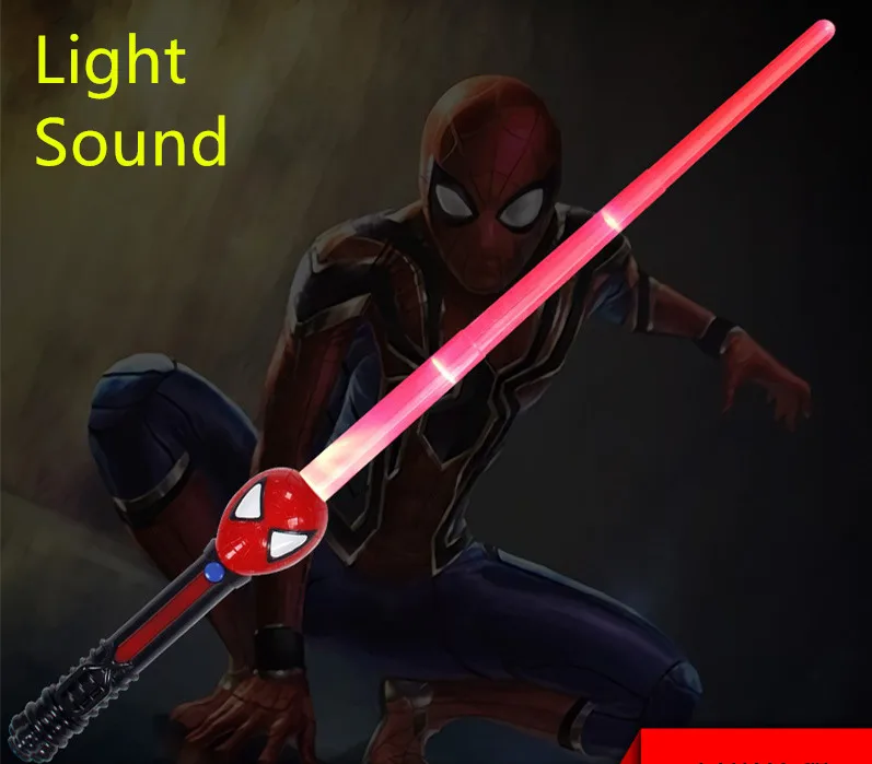 Spiderman Sword Фильм супергерой вечерние светодиодный звуковой светильник человек паук Маска щит меч перчатка в виде игрушки Launcher ПВХ человек паук фигурка Coplay - Цвет: Spiderman Sword
