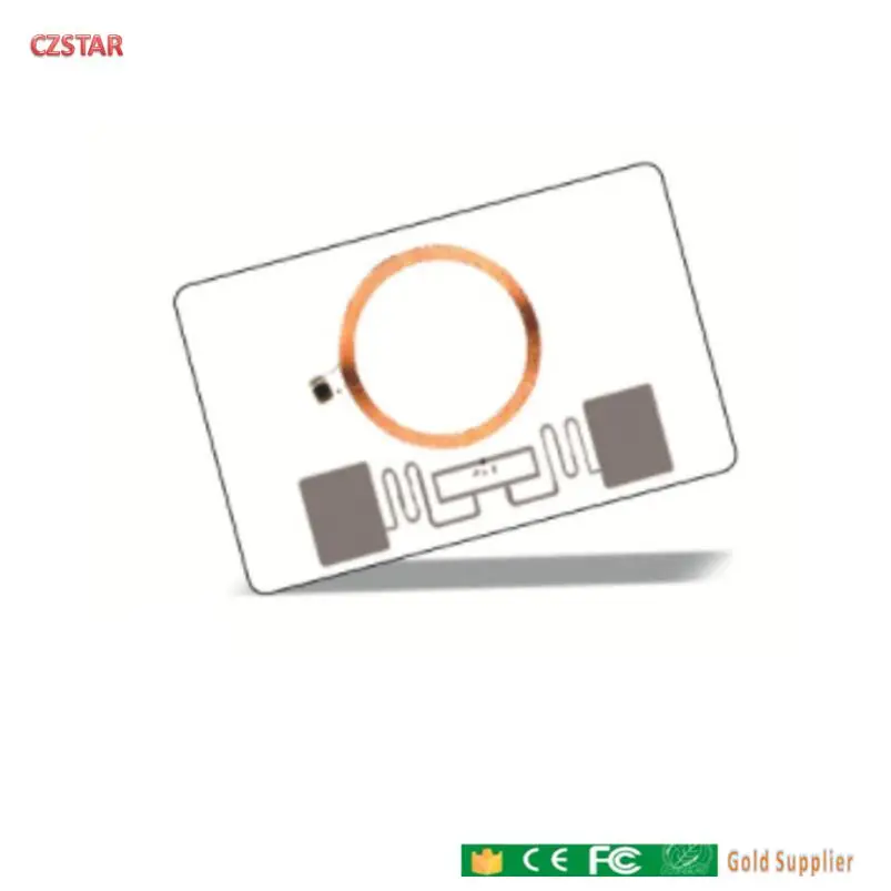 TK4100 125 кГц LF + UHF 860 960 МГц Чужеродная карта из ПВХ с чипом двойная RFID идентификация