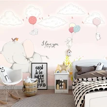 Beibehang фотообои Современная HD рисованная мультяшная слон белый кролик ТВ фон настенная 3d обои