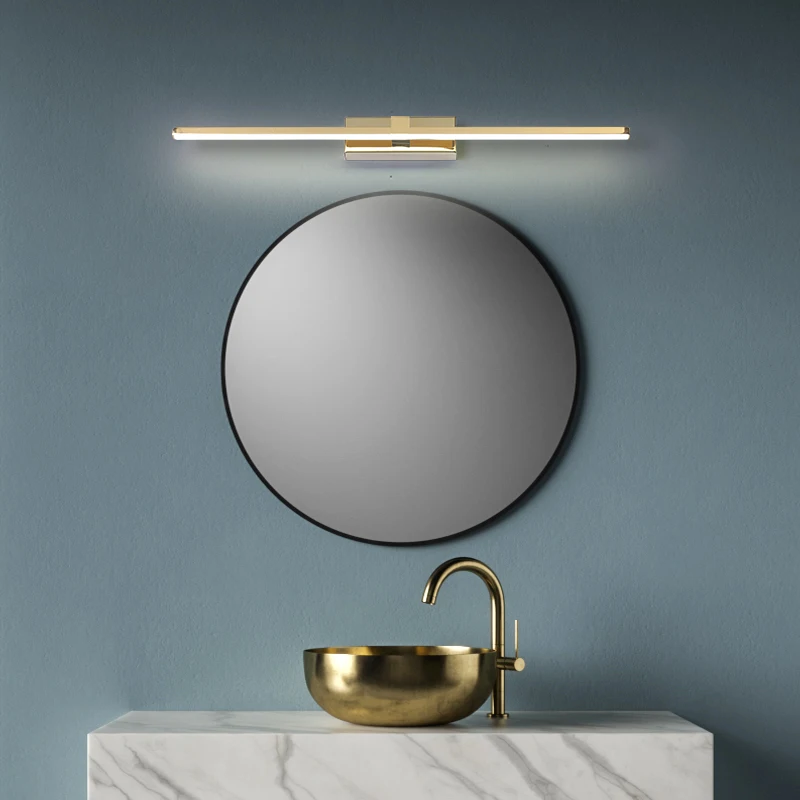 NEO Gleam современный светодиодное освещение зеркала в ванной хром/позолоченный штыревой соединитель 90-260V светодиодный зеркало с подсветкой led лампа Длина 400/600/800/1000 мм