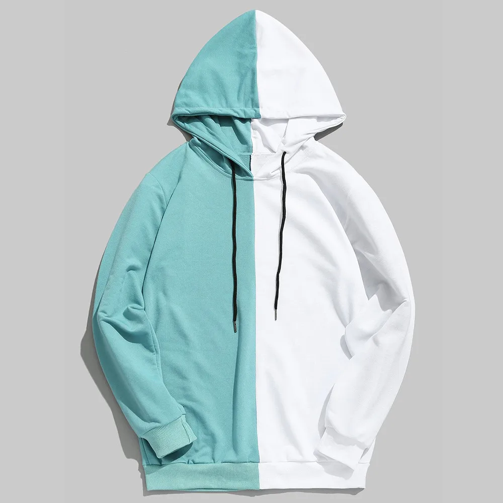 

2020 Autumn and winter casual stitching Slim hooded Sweatshirts Casual Warm Sweatshirts Coat Clothing Tops Plus Size 2XL