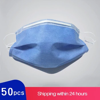 

mascarillas 50PCS Disposable Masks Civil Non-Woven 3 Layer- Thick 50 Packs Adult Protective маска медицинская Masks маска антиви