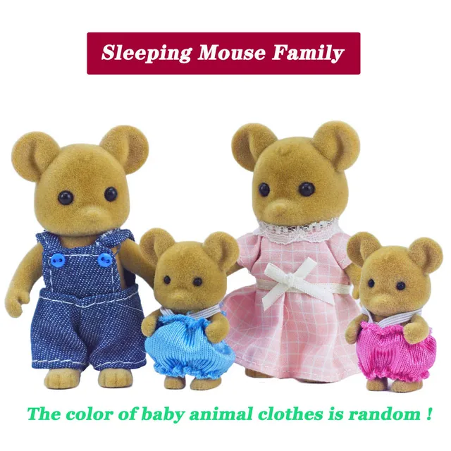 Introducing the 2022 New Children s Toys 1/12 Furniture for Doll Miniatures Animal Figurines Sleeping Mouse Family DIY Dollhouses Toys For Girl