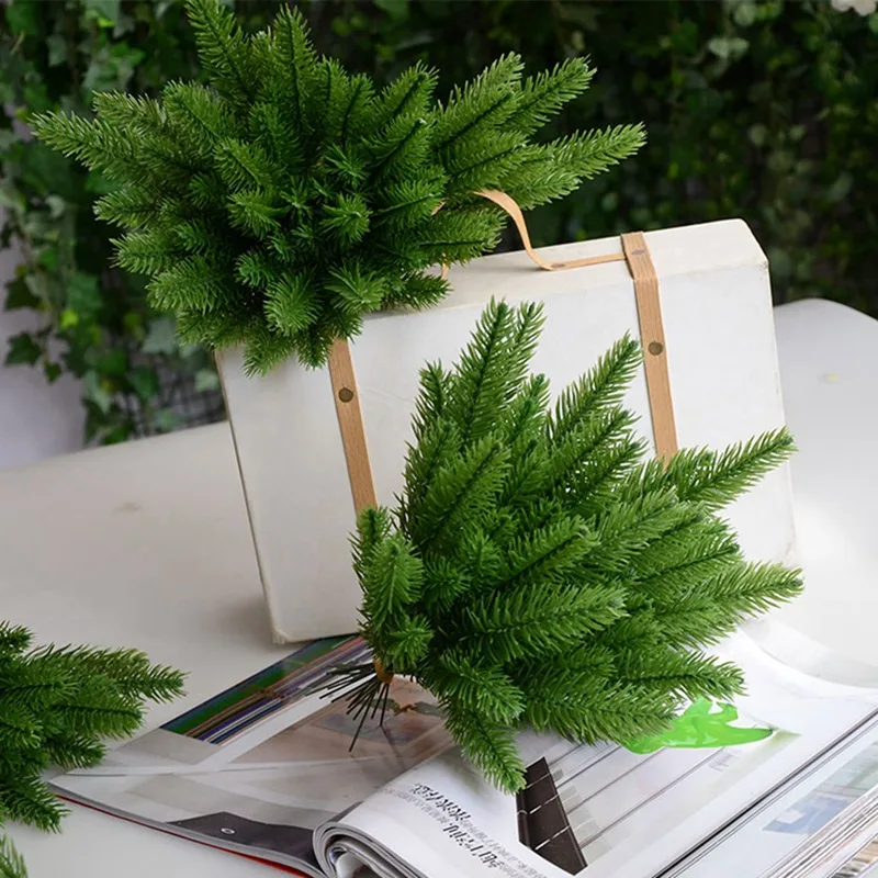 5Pcs Pine Needle Simulation Plant green plant home Decoration Artificial Plants Photography Props Festive Party Supplies
