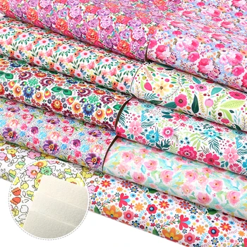 

David accessories 10pcs/set 20*34cm Flower Faux Synthetic Leather Fabric For Bows DIY Handbag Shoes Craft Material,1Yc11471