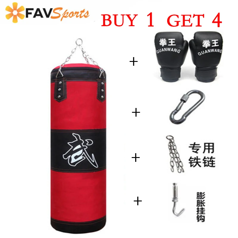 

Empty Boxing Sand Bag with Free 4 Style Chain & Hook & Gloves Boxer Training Set Boxing Punching Bag Strap Style Fitness Sandbag