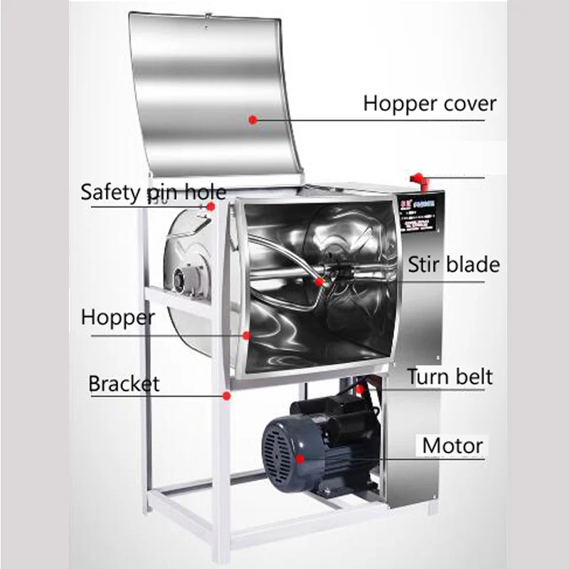 Коммерческий Миксер Для Теста 5 кг из нержавеющей стали тестомесильная машина 220 В