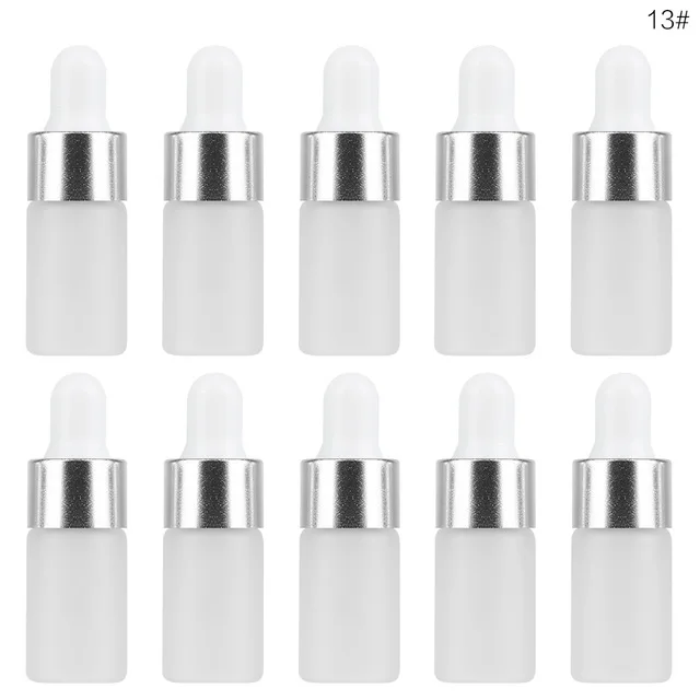 

50pcs 1ml 2ml 3ml 5ml Frosted Dropper Bottle Refillable Perfume Bottle Essential Oil Bottle Mini Portable Container for Travel