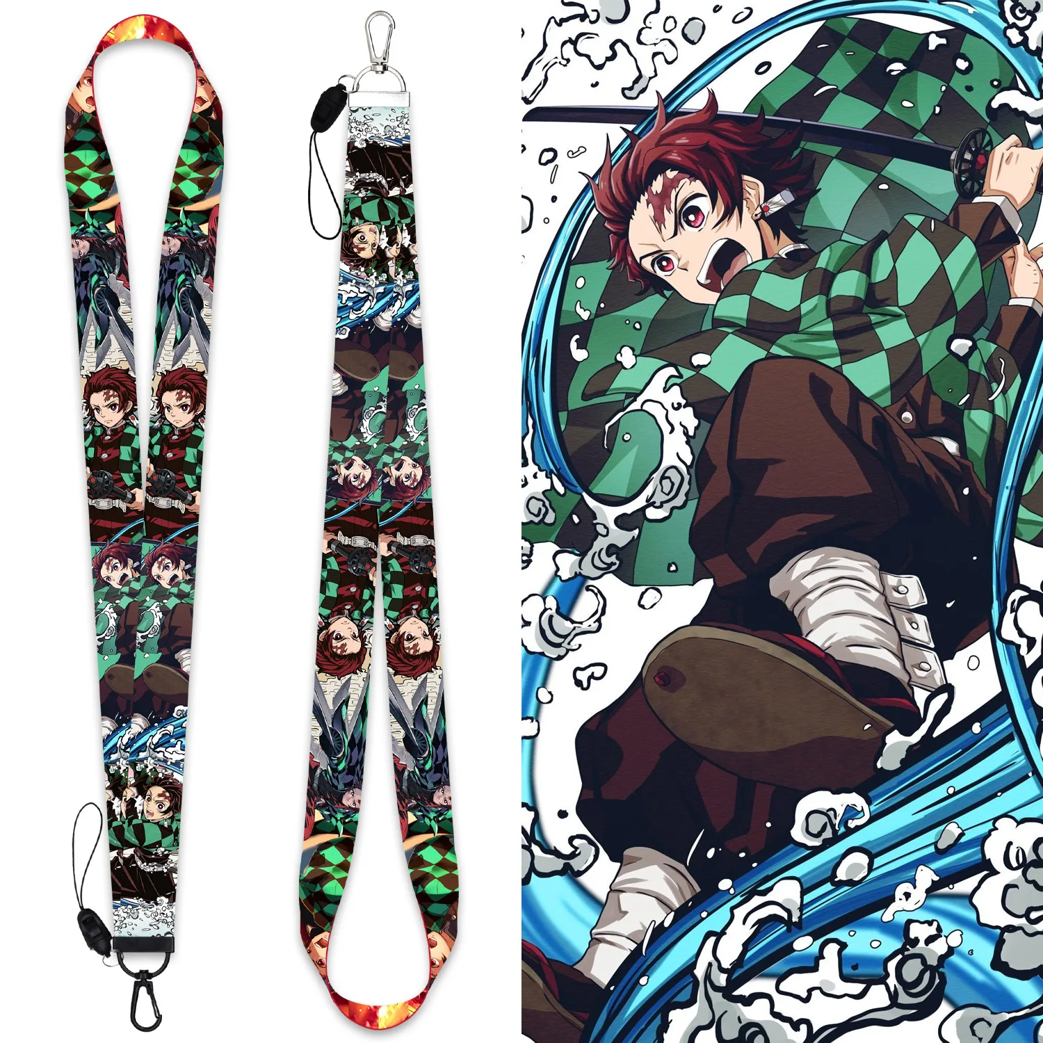 

Anime Demon Slayer: Kimetsu no Yaiba Lanyards Neck Strap Phone Keys ID Card Holder For Keys DIY Hanging rope cosplay Accessories