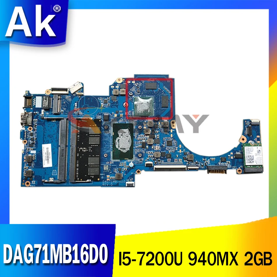 Akemy For HP 15-CC Laptop Motherboard 927270-001 927270-601 With I5-7200u CPU 940MX 2GB GPU DAG71MB16D0 | Компьютеры и офис