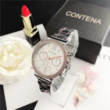 CONTENA лучший бренд Роскошные часы-браслет женские часы модные кварцевые часы женские часы из нержавеющей стали reloj mujer