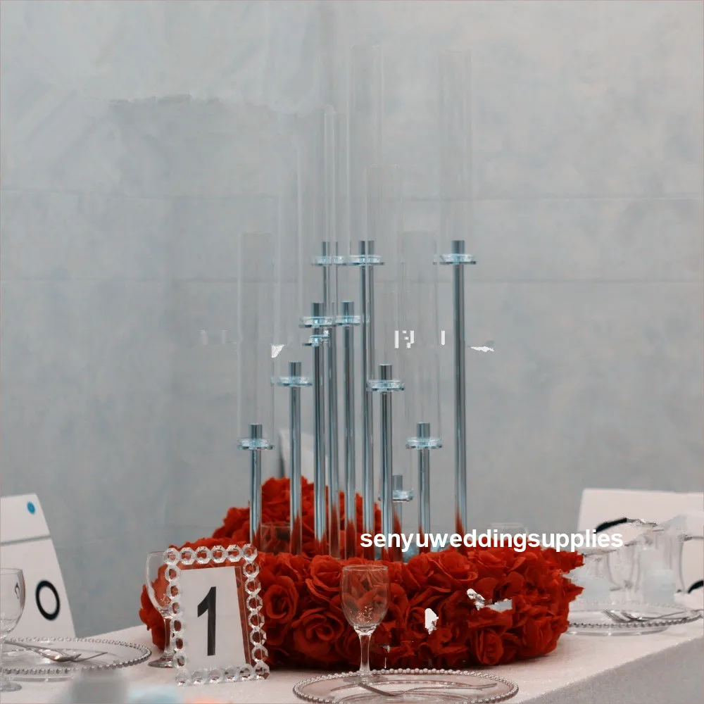 10pcs) New Wedding 10 arms Candlestick Home Party Desktop Centerpiece Decoration Props Wedding Decorative 1181