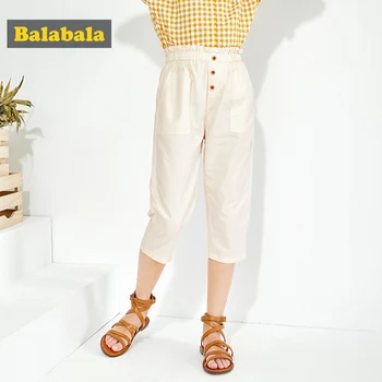 

Balabala Girls' pants children casual cropped pants 2020 new summer sweet versatile comfortable breathable
