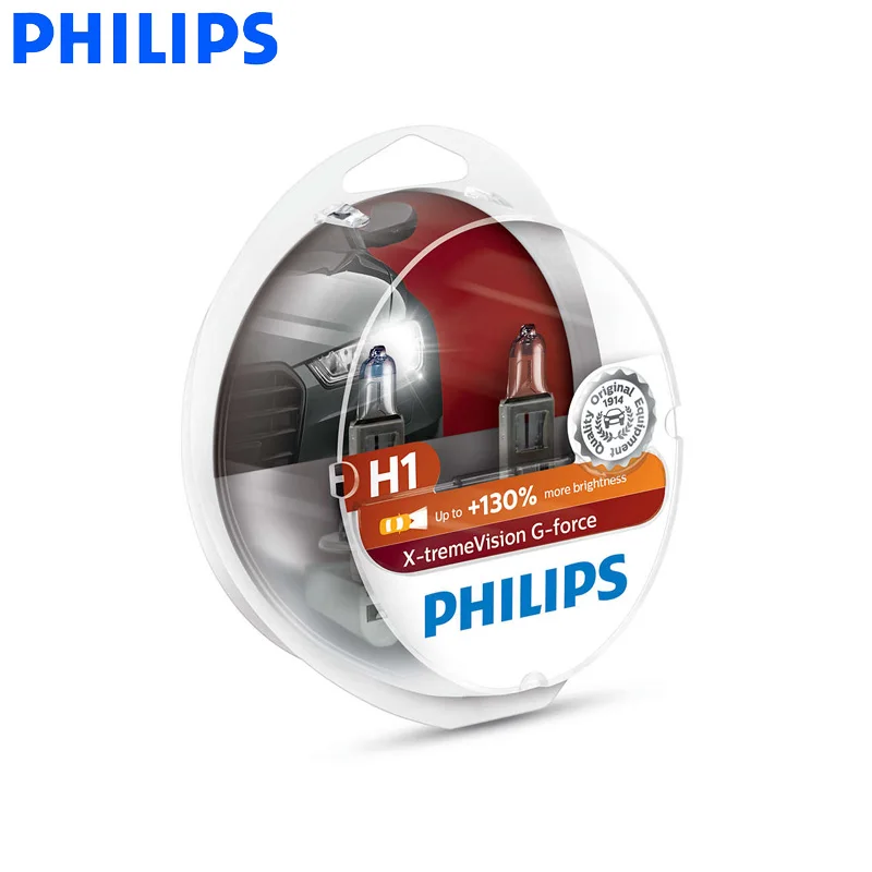 Philips H1 12V 55W X-tremeVision G-force 3500K Автомобильные фары автомобильные галогеновые лампы+ 130% ярче ECE RU продавец