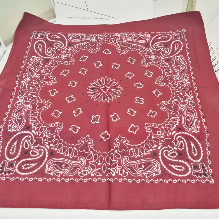 New Fashion Hip Hop 100% Cotton Bandana Square Scarf 55cm*55cm Black Red Paisley Headband Printed For Women/Men/Boys/Girls - Image 69