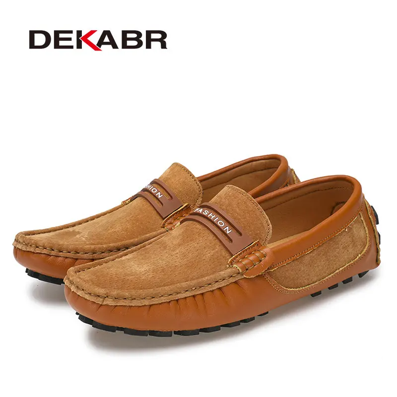 DEKABR/мужская повседневная обувь из натуральной кожи; Роскошные модные лоферы; Мужские дышащие мокасины; кожаная обувь для вождения; мужская обувь