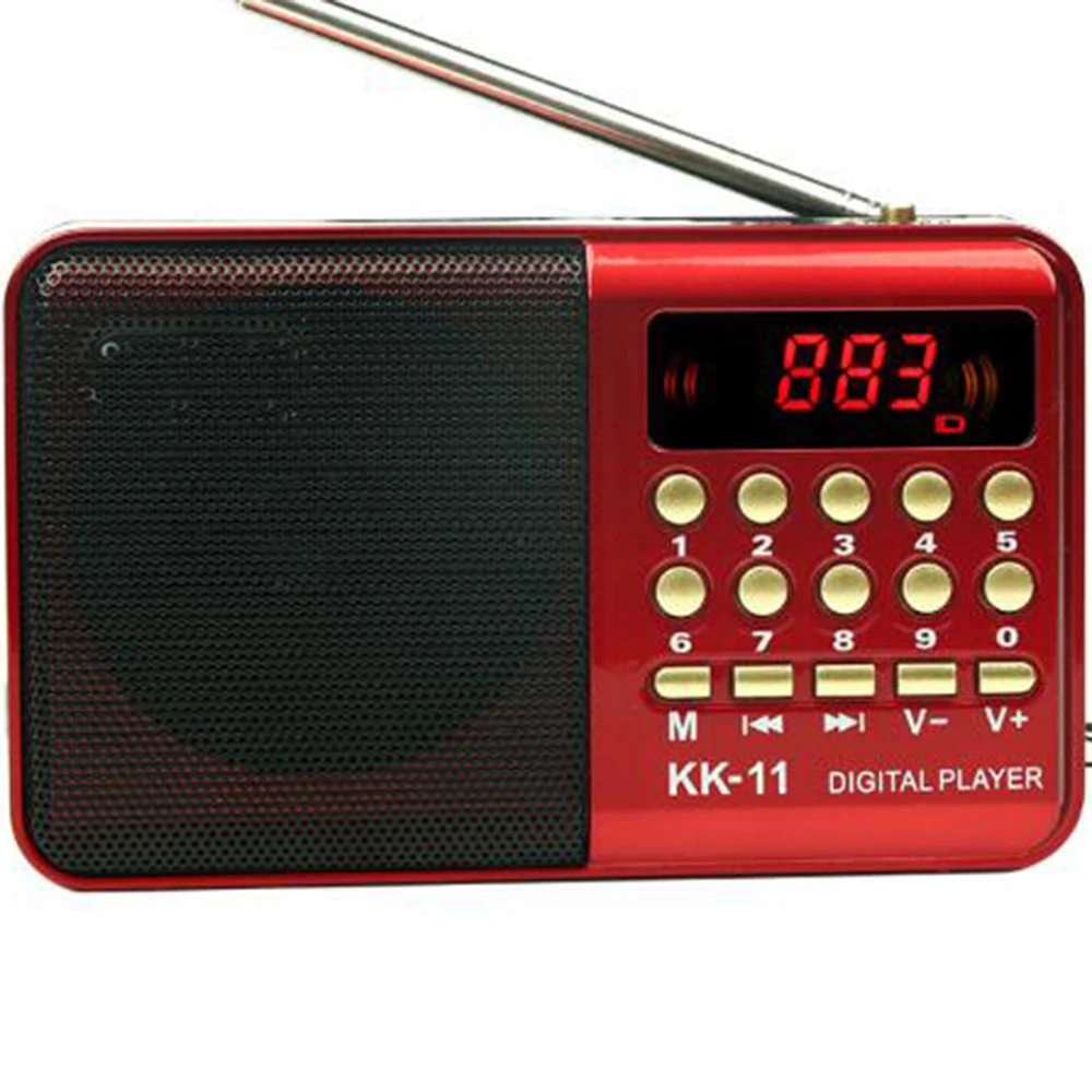 Цифровой радио fm портативный мини динамик музыкальный плеер телескопическая