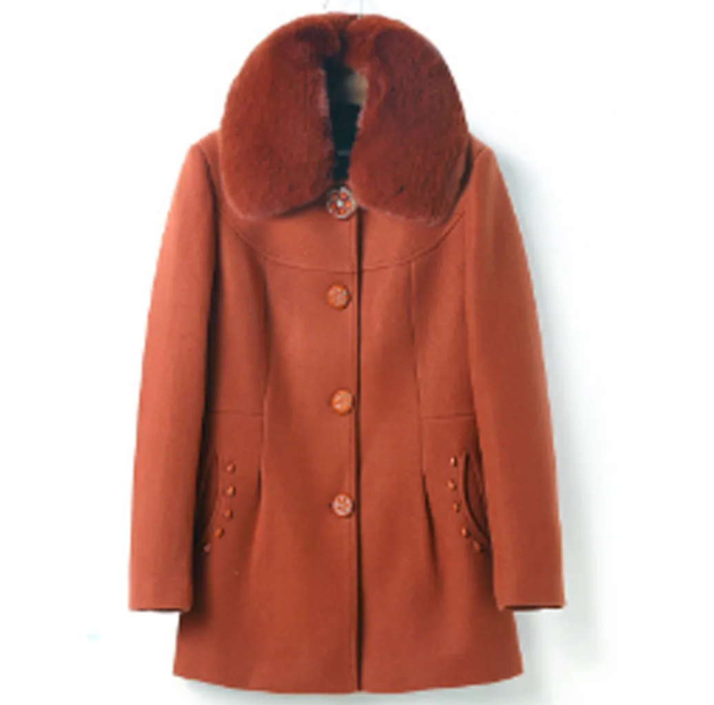 Manteau femme hiver, зимнее пальто для женщин, одноцветное, с принтом, с карманами, с меховым воротником, на пуговицах, с длинным рукавом, длинное пальто, пальто из искусственного меха
