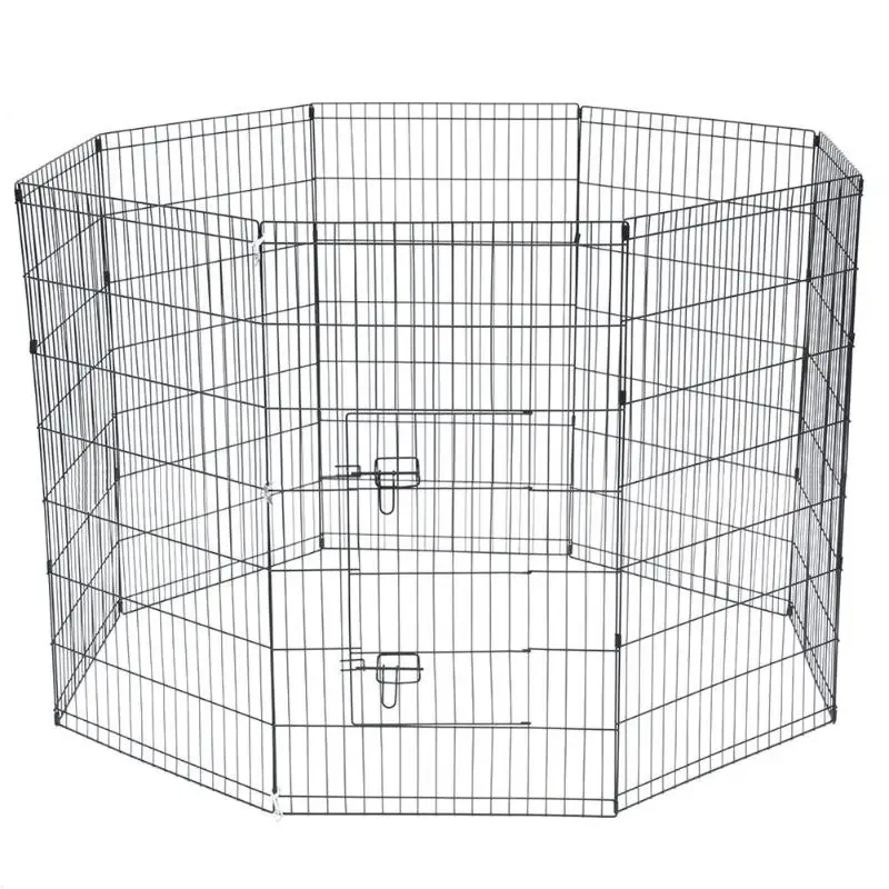 

42 inch High Iron Wire Fence 8 Panels Folding Pet Dog Cat Metal Playpen