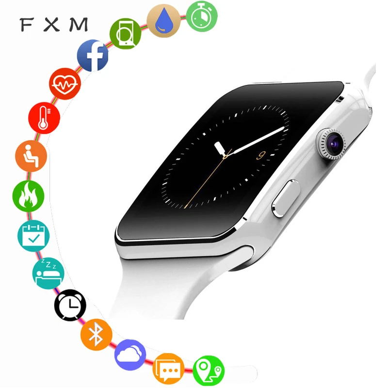 

FXM Bluetooth Smart Watch with Camera Support SIM T Card Touch Screen Alarm Clock Sleep Monitoring Sport Watch for Kid Men Women