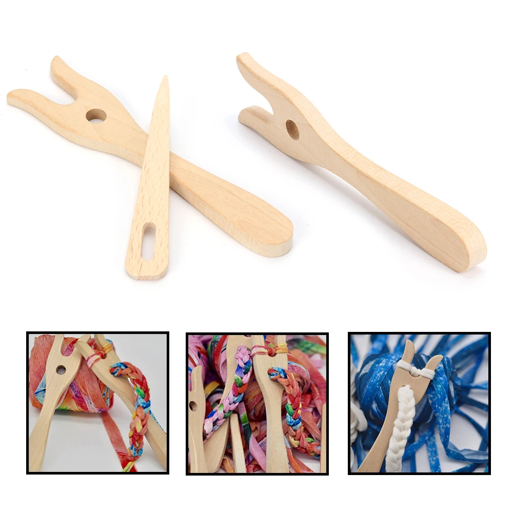 

1 set Wooden fork type weaving knitting fork DIY Weaving Toolchildren's handmade fork type braider Sewing Tools & Accessory