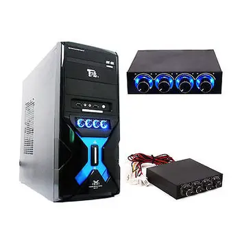

3.5" PC HDD CPU 4 Channel Fan Speed Controller Control Led Cooling Front Panel diy electronics
