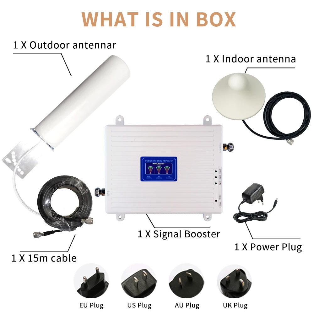 Mobile Amplifier tri band repeater 900 1800 2100