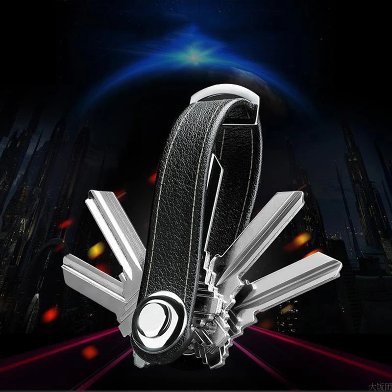

Fashion Leather Car Key Pouch Storage Case Wallet Holder Key Wallet Ring Collector Housekeeper EDC Pocket Key Organizer Smart