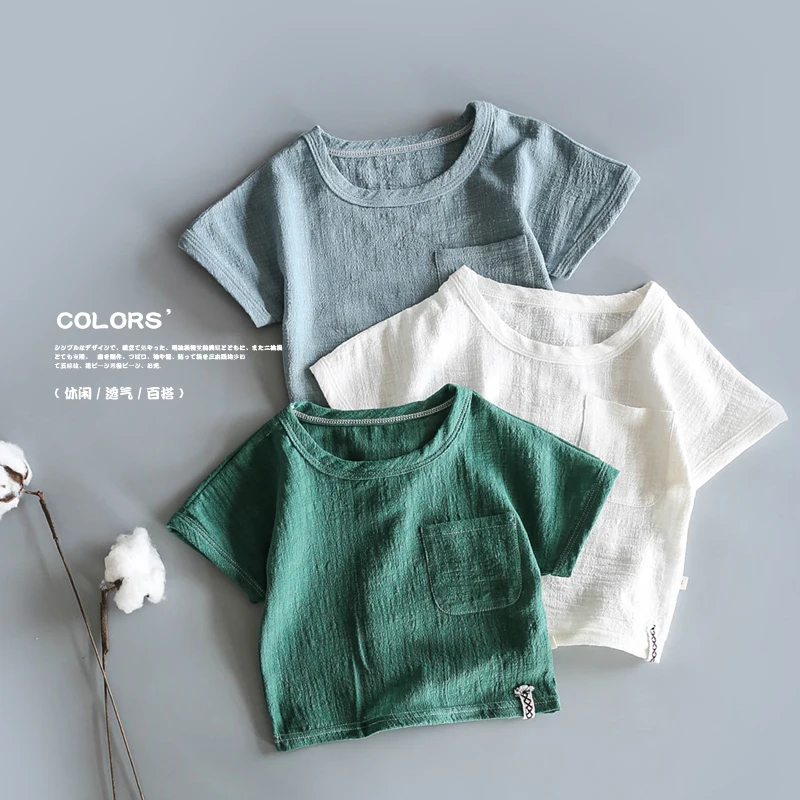 Cotton Halfsleeve Shirt Hemp Halfsleeve Shirt Baby Boy Bamboo