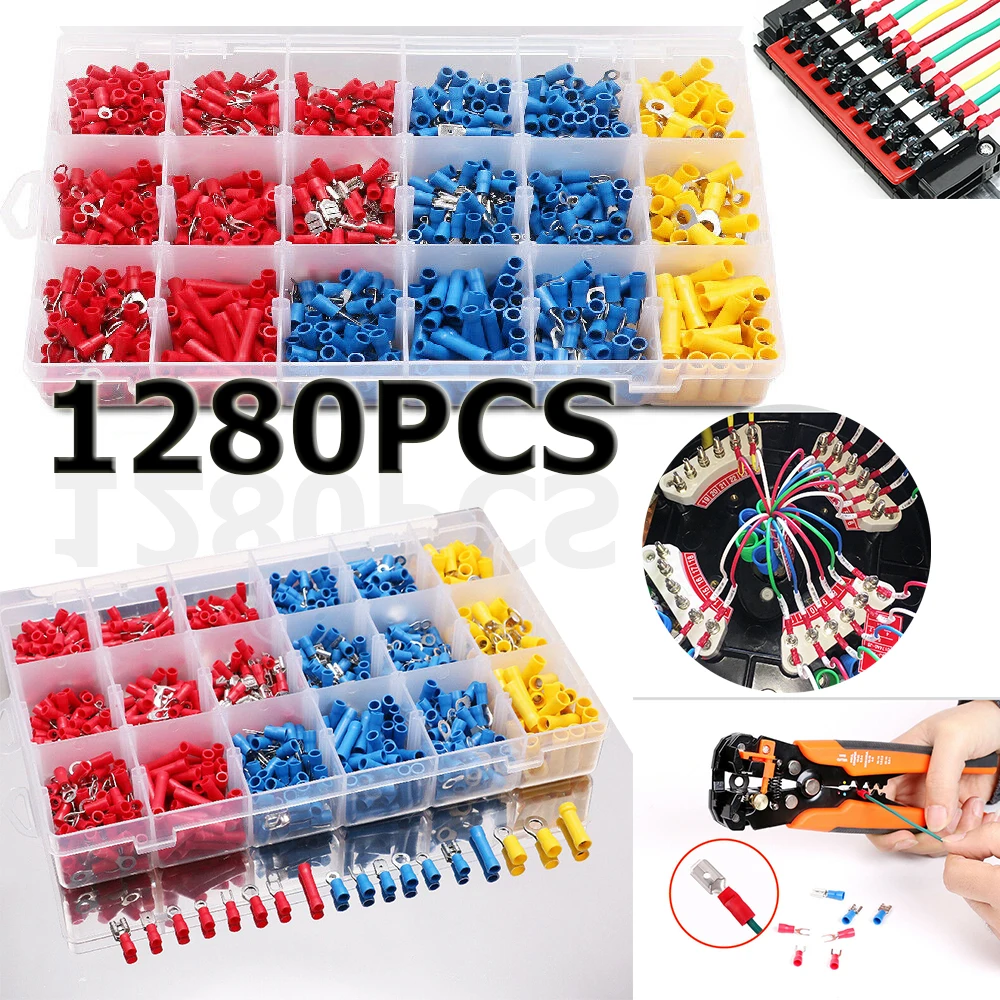 peças, conector de fiação elétrica isolada, pino, kit de terminais