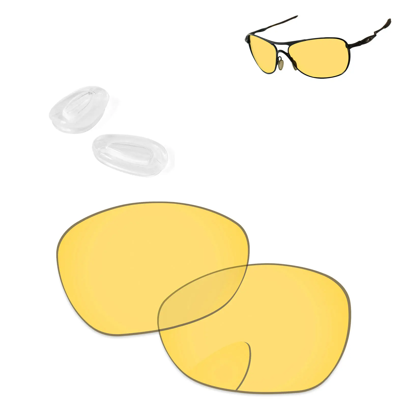 Crystal Yellow PapaViva поляризованные Сменные линзы и носовые упоры для аутентичных перекрестных ремешков Новинка 2012 oo4060-несколько вариантов - Цвет линз: Crystal Yellow