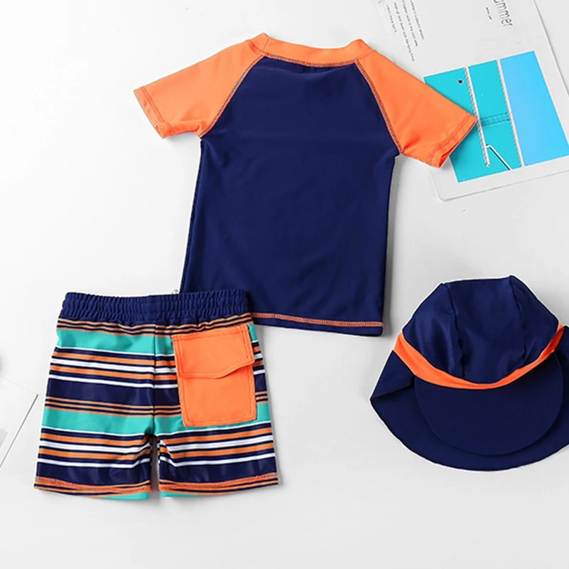 Baby Swimsuit UV Protection Children's Swimwear and Swimming Trunks for Boys 3 Pieces Rash Guard Toddler Boy Bathing Suit Kids