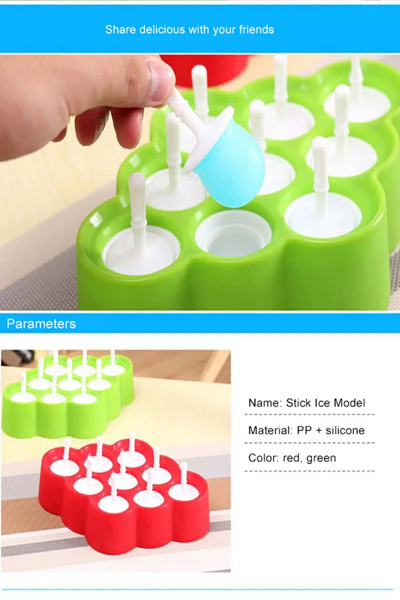 Домашнее мороженое плесень мини popsicle box домашний DIY креативный Popsicle бар Sorbet модель палка для игры Форма льда Pp материал h2