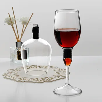 

Creative Removable Red Wine Glass Wine Wine Stopper Wine Glass 2-in-1 High Borosilicate Glass Wine Glass Silicone Base 210/450ML