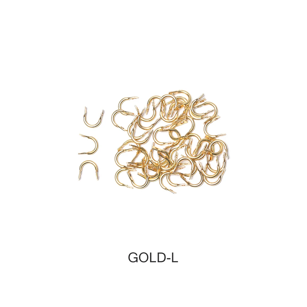 gold-L 50 шт./пакет Спиннер Сделай Сам приманки блесны Легкий Спин Clevises Spinner Легкий Спин латунь рыболовные аксессуары для приманки скобы рыболовные снасти - Цвет: gold-L
