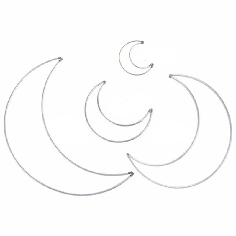 4Pcs Metal Dream Catcher Dreamcatcher Macrame Craft Hoop DIY Half Crescent Moon 4Pcs Metal Dream Catcher Dreamcatcher Macrame Craft Hoop DIY Half Crescent Moon