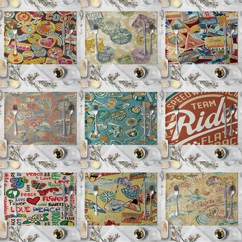 

Kitchenware 40x30cm Animal Letter Printed Table Mat For Home Kitchen Accessories Creative Dining Placemats Kid Placemat