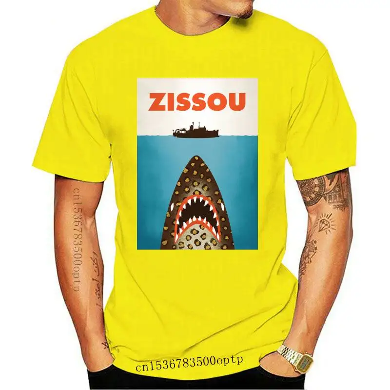 Новый Zissou Билл Мюррей из фильма Wes Anderson Jaws пародия футболка | Мужская одежда