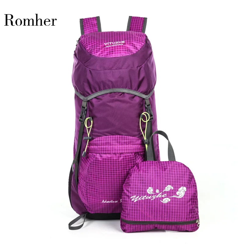 

Romher 2020 Lightweight Nylon Outdoor Folding Backpack Travel Foldable Backpack 35L Waterproof Ultralight Climbing Bags Portable