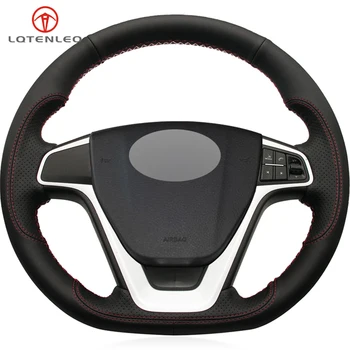 

LQTENLEO Black Leather Car Steering Wheel Cover For Geely Vision X3 S1 2016-2019 Emgrand X7 Sport GL GT GS 2015-2019 King Kong