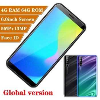

M40 Mobile Phones 4G RAM 64G ROM Quad Core Smartphones Face ID Unlocked Celulares MTK6580 Android Phones 13MP 6.0inch Screen 3G