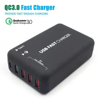 

4 USB Type-C Phone Wall Charger QC3.0 PD USB Fast Charging Adapter US Plug