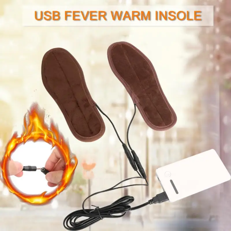 Heated Insoles shoe insoles heated shoe insoles USB Charged Electric For Shoes Boot Keep Warm With Fur Foot Pads