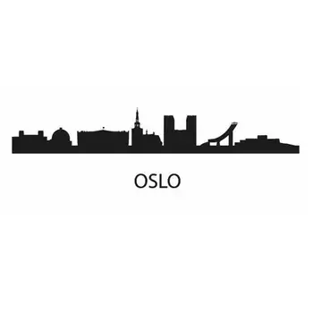 

OSLO Skyline Decal Wall Sticker Vinyl Stickers Decor Mural Art Living Room Home Decoration Landmark Skyline Wall Decal