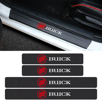 

4PCS/Set Car Door Threshold Cover Stickers Carbon Fiber Sill Decal For Buick HRV Enclave Encore Envision LaCrosse Regal GS etc